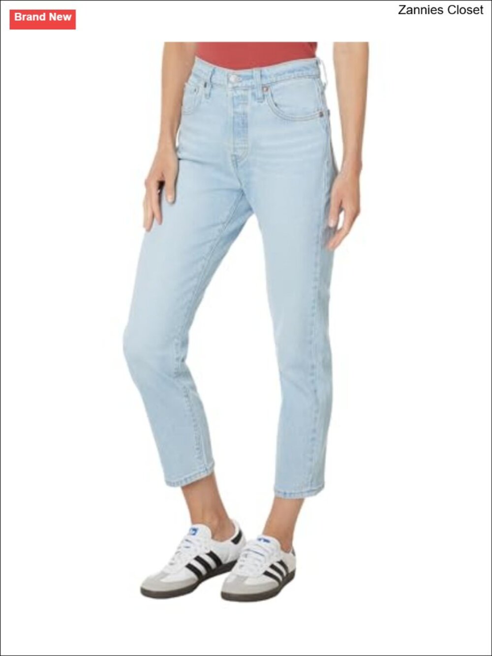 Levi's 501 Crop High Rise Slim Straight Cropped Jeans